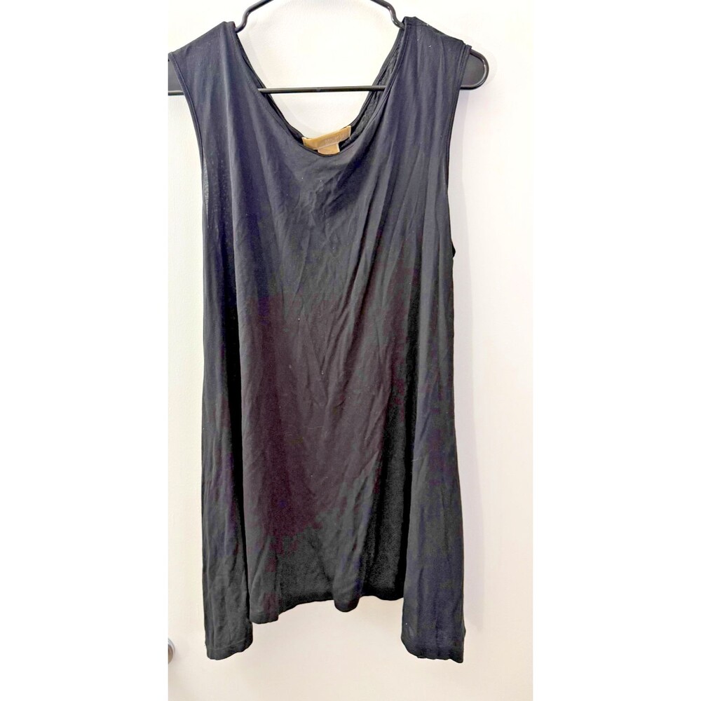 Michael Kors Women's Tunic Top Long Black Sleeveless Goth Witchy Flowy Dark XL